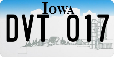 IA license plate DVT017