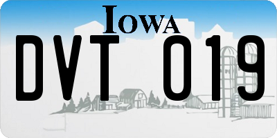 IA license plate DVT019