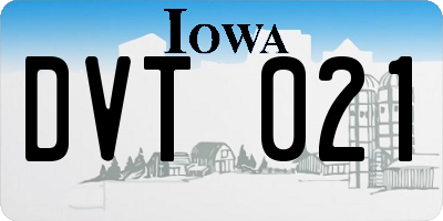 IA license plate DVT021