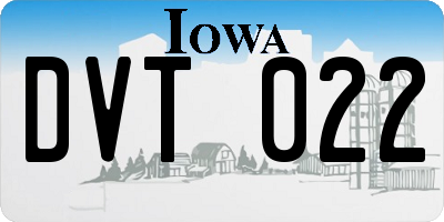 IA license plate DVT022