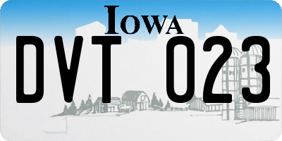 IA license plate DVT023