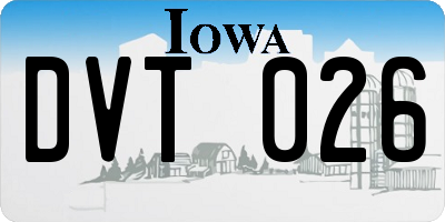 IA license plate DVT026