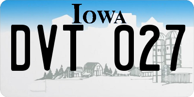 IA license plate DVT027