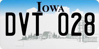 IA license plate DVT028