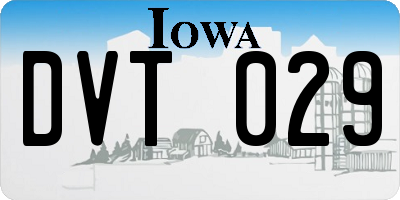 IA license plate DVT029