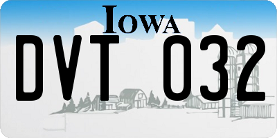 IA license plate DVT032
