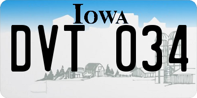 IA license plate DVT034
