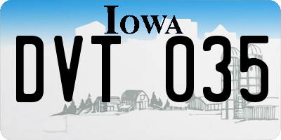 IA license plate DVT035
