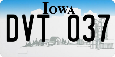 IA license plate DVT037
