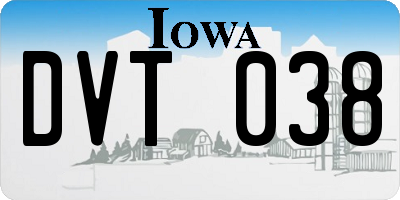 IA license plate DVT038