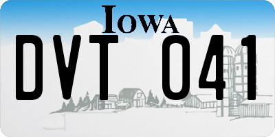 IA license plate DVT041