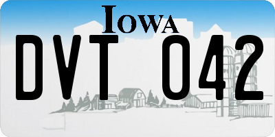 IA license plate DVT042