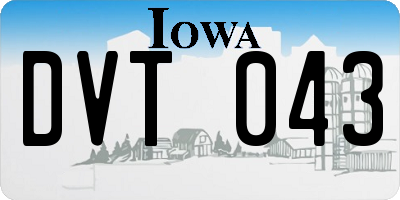 IA license plate DVT043