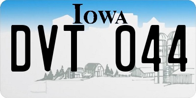 IA license plate DVT044