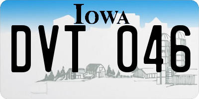 IA license plate DVT046