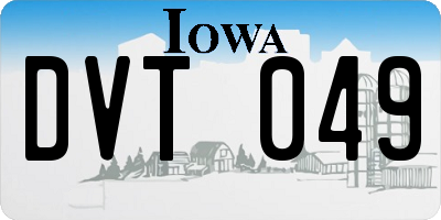 IA license plate DVT049