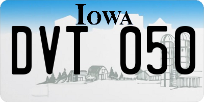 IA license plate DVT050