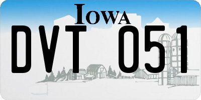 IA license plate DVT051