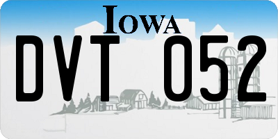 IA license plate DVT052