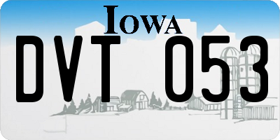 IA license plate DVT053