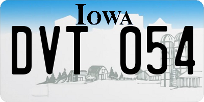 IA license plate DVT054