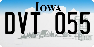 IA license plate DVT055
