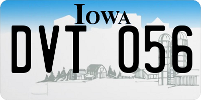 IA license plate DVT056
