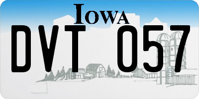 IA license plate DVT057