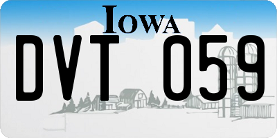 IA license plate DVT059