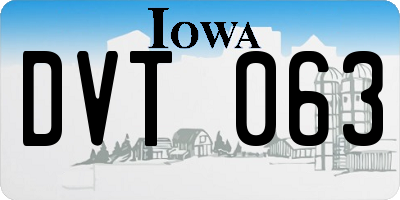 IA license plate DVT063