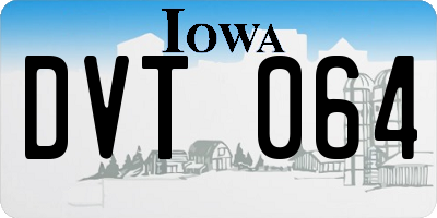 IA license plate DVT064