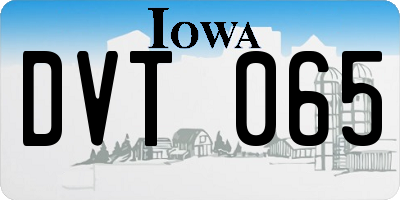 IA license plate DVT065