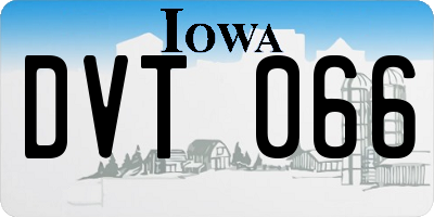 IA license plate DVT066