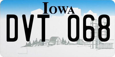 IA license plate DVT068