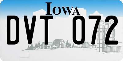 IA license plate DVT072