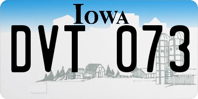 IA license plate DVT073