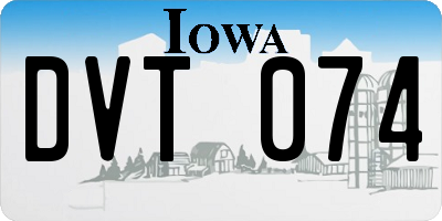 IA license plate DVT074
