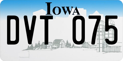 IA license plate DVT075