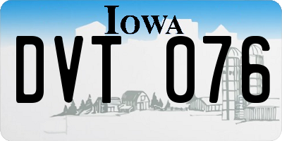 IA license plate DVT076