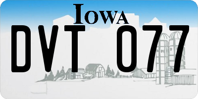 IA license plate DVT077