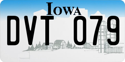 IA license plate DVT079