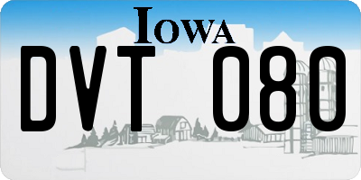 IA license plate DVT080