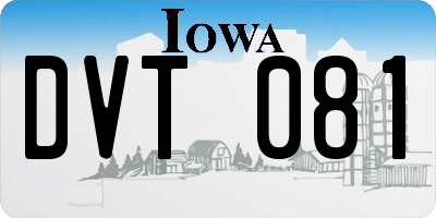 IA license plate DVT081