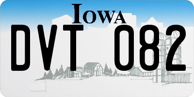 IA license plate DVT082