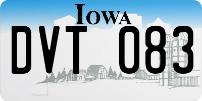 IA license plate DVT083