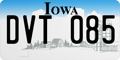 IA license plate DVT085