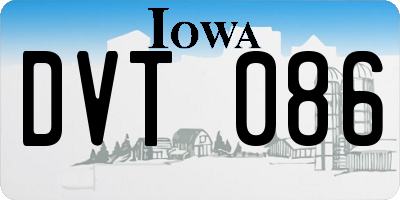 IA license plate DVT086