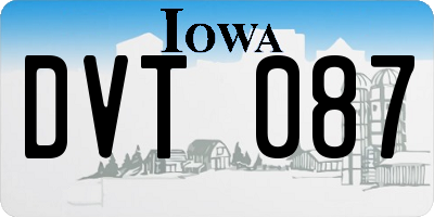 IA license plate DVT087