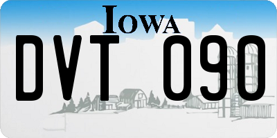 IA license plate DVT090