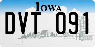 IA license plate DVT091